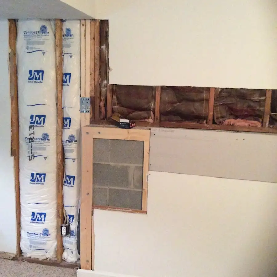 Wall insulation replacement during Contents Cleaning & Restoration in Clarksburg